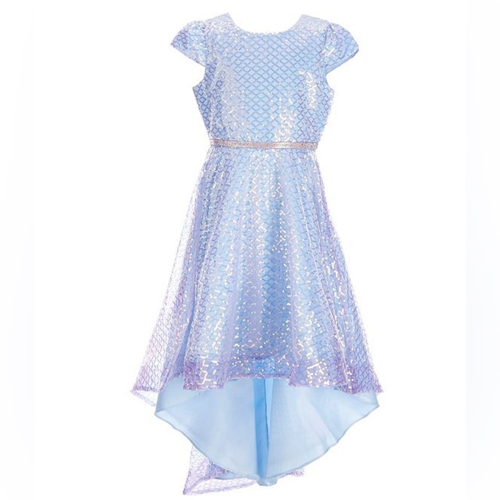 Rare Editions girl’s sequin hi-Low dress
